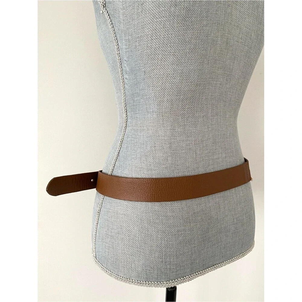 J. Jill Brown Leather Gunmetal Ring Buckle Hip-Belt Sz S Boho Chic Western Beach
